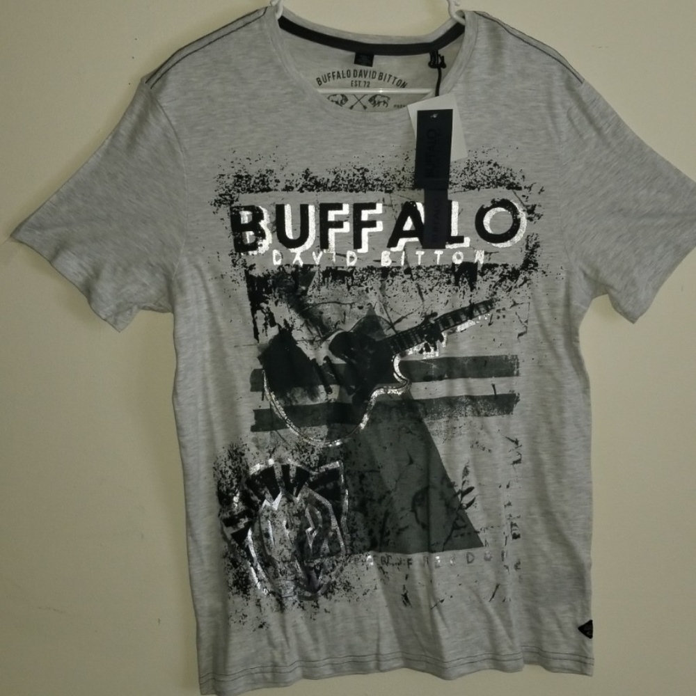 BUFFALO by DAVID BITTON mens GRAY shirt SMALL